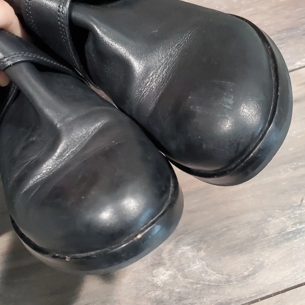 Cole Haan NikeAir Women Riding Leather Tall Boots shoes sz 7.5B buckle
